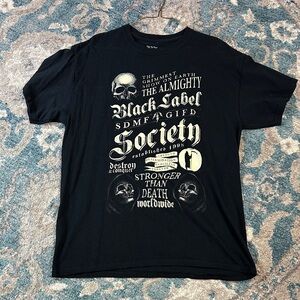 Black Label Society Men's Black Skull Graphic Tee